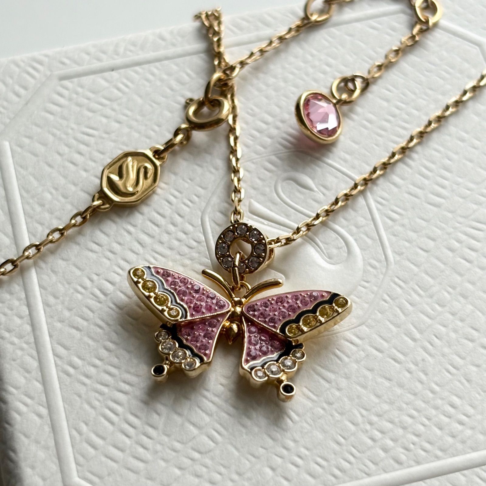美品 ✨ ヴィンテージ Swarovski バタフライモチーフ ネックレス レア 