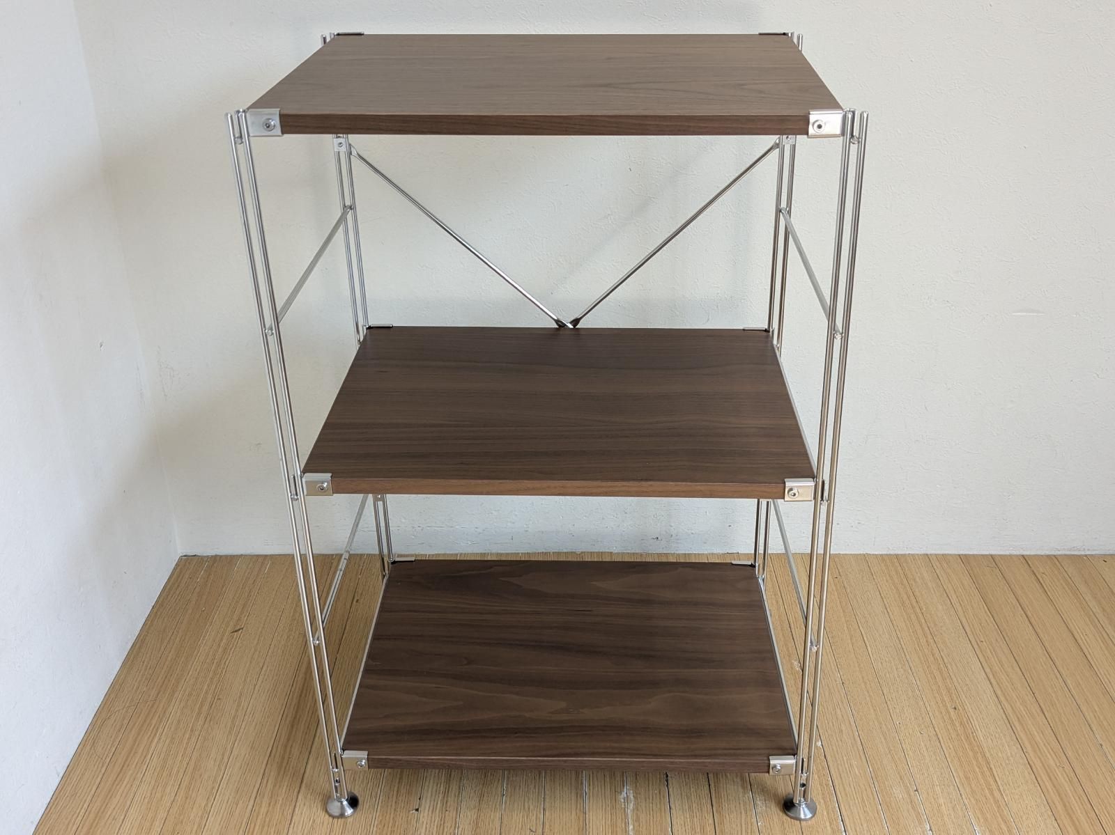 MUJI 無印良品 ステンレスユニットシェルフ ウォールナット 幅58×奥行41×高さ83cm程度
