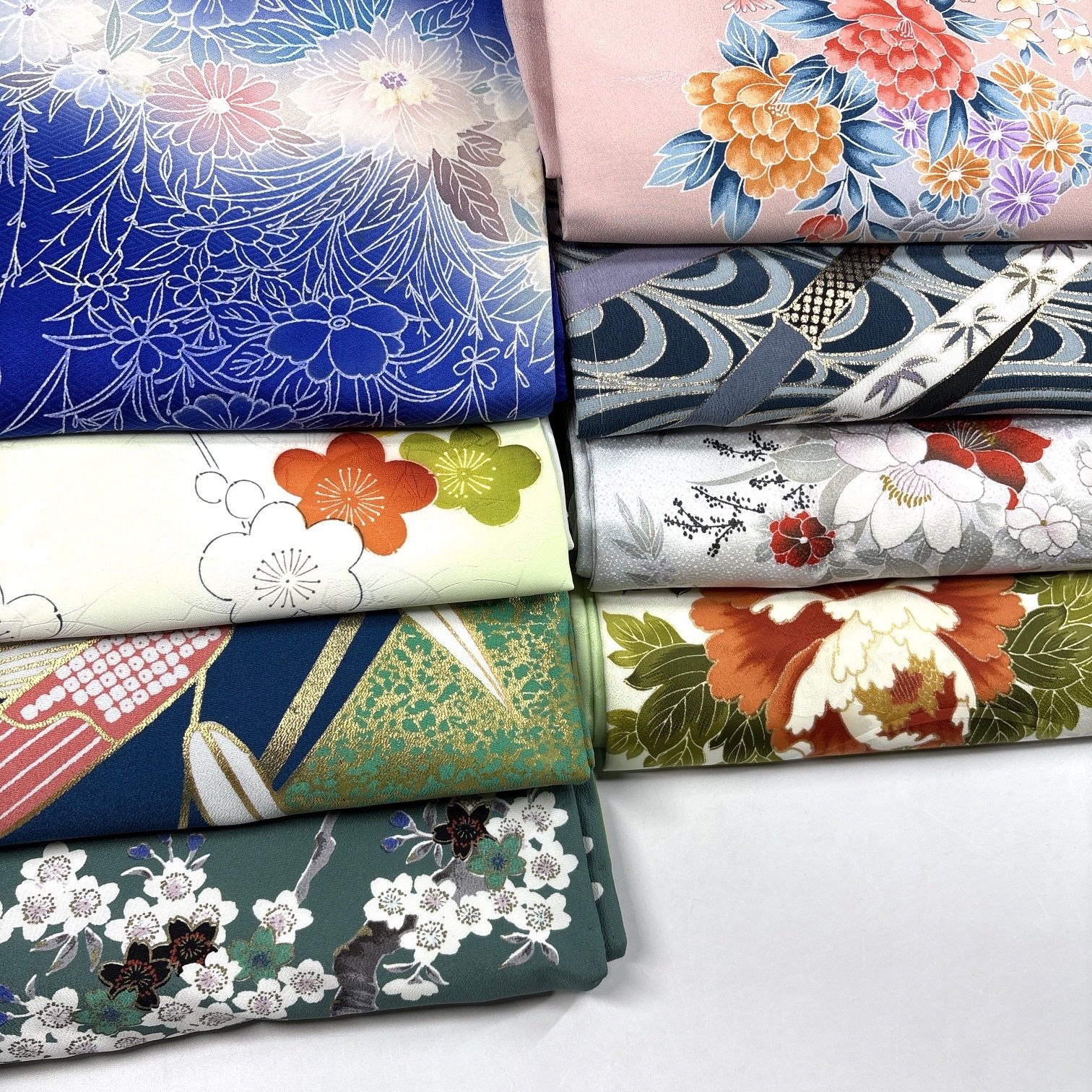 付け下げ 8枚セット ポリエステル 着物まとめ売り【7417】同梱購入歓迎