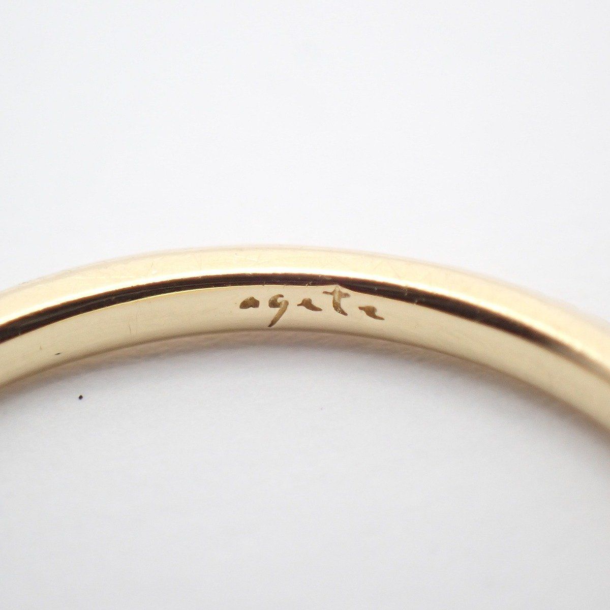 agete アガット ピンキーリング 指輪 K18/ダイヤモンド0.025ct