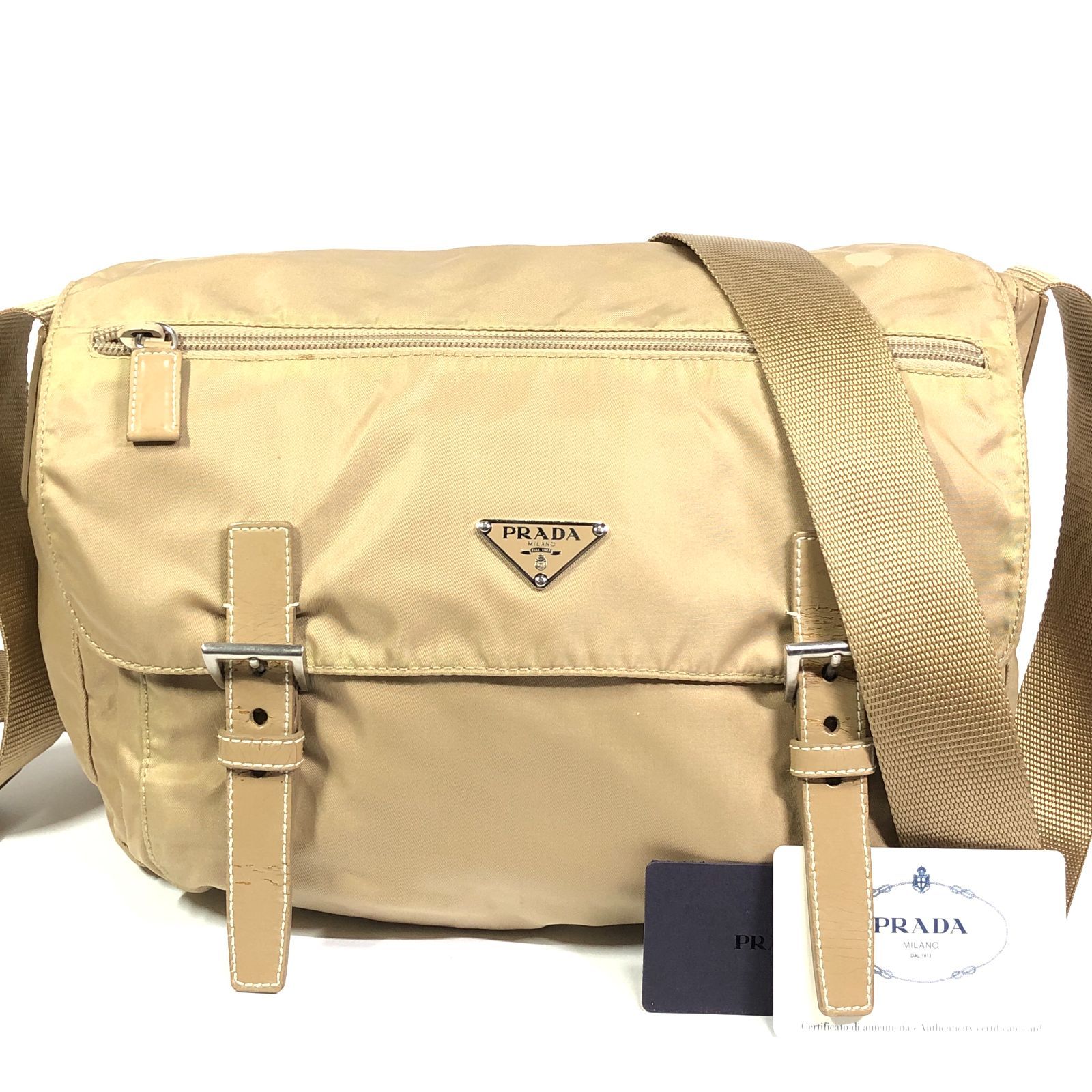 プラダ】本物 PRADA 三角ロゴプレート トライアングル メッセンジャー