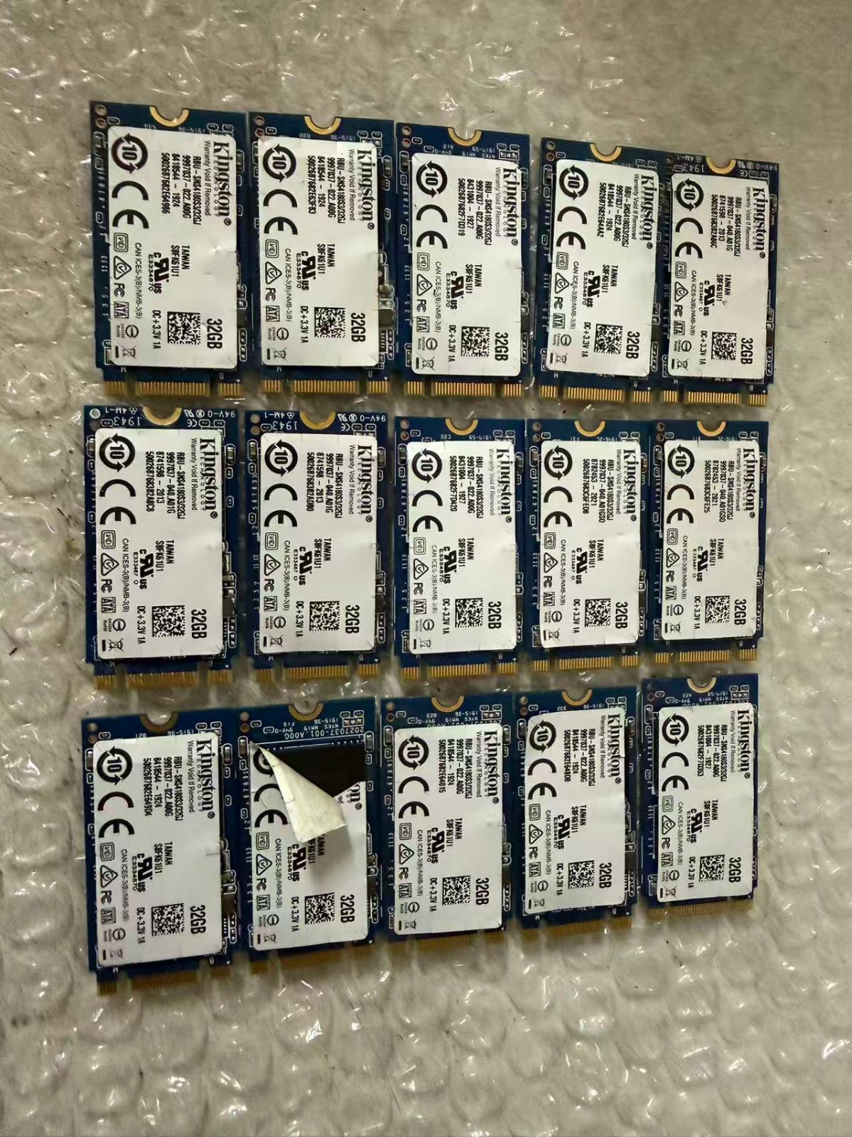 【 中古 動作確認済】M.2 SATA SSD Kingston RBU-SNS4180S3/32GJ 32GB まとめ売り　15枚セット 11,550円