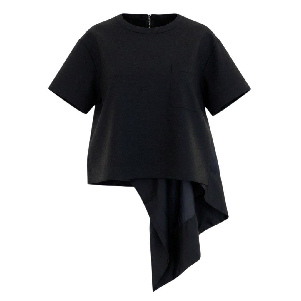 Sacai サカイ 21SS Suiting Mix Pullover 半袖 トップス ブラック
