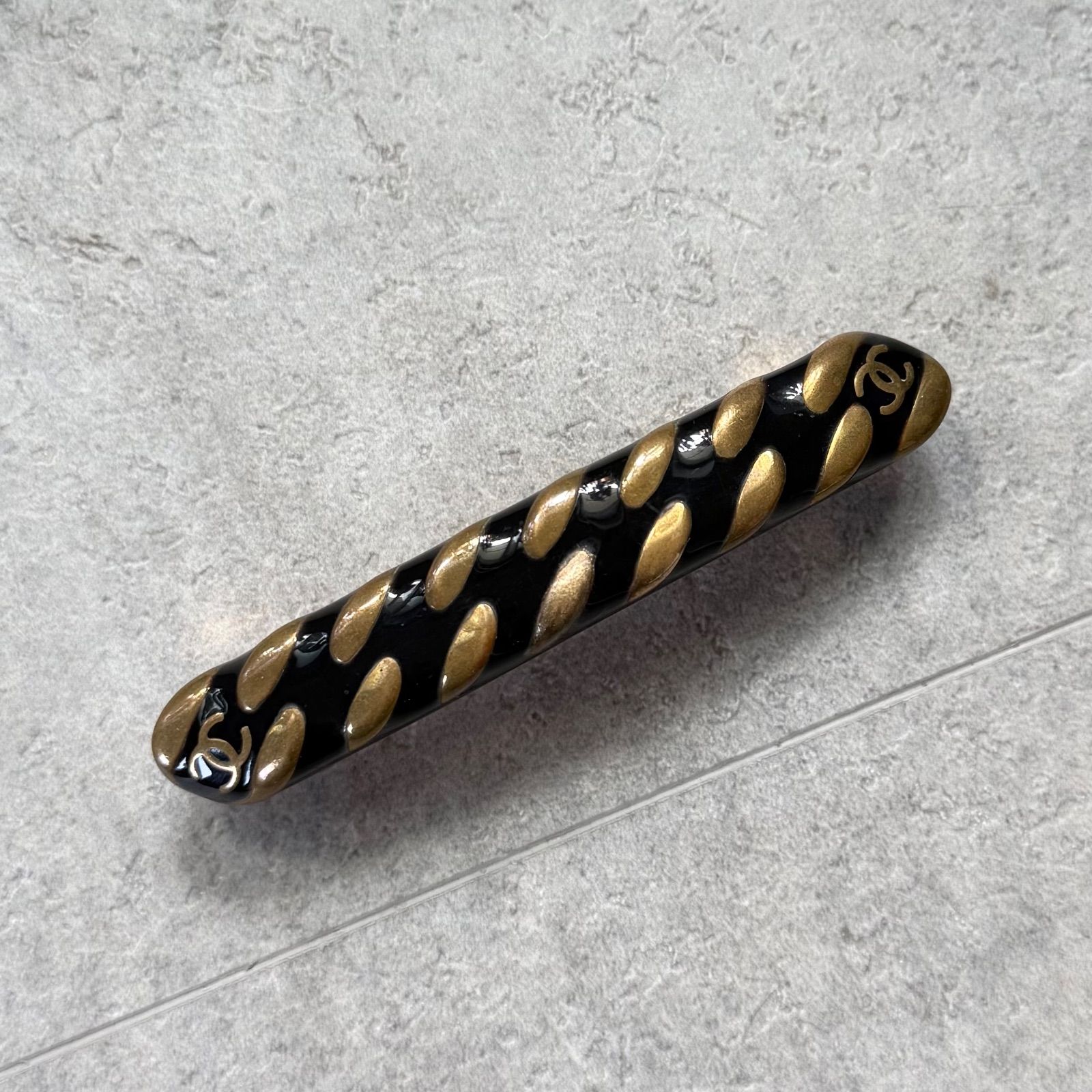 CHANEL シャネル ロゴバレッタ ヘアアクセリー クリップ ブラック