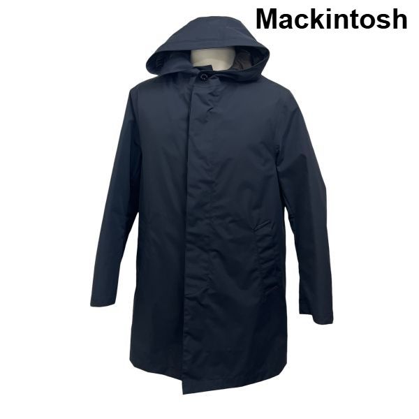 ◆ マッキントッシュ Mackintosh コート 長袖 ハイネック 比翼仕立て ダウンライナー取り外し可 ネイビー S メンズ S6I178