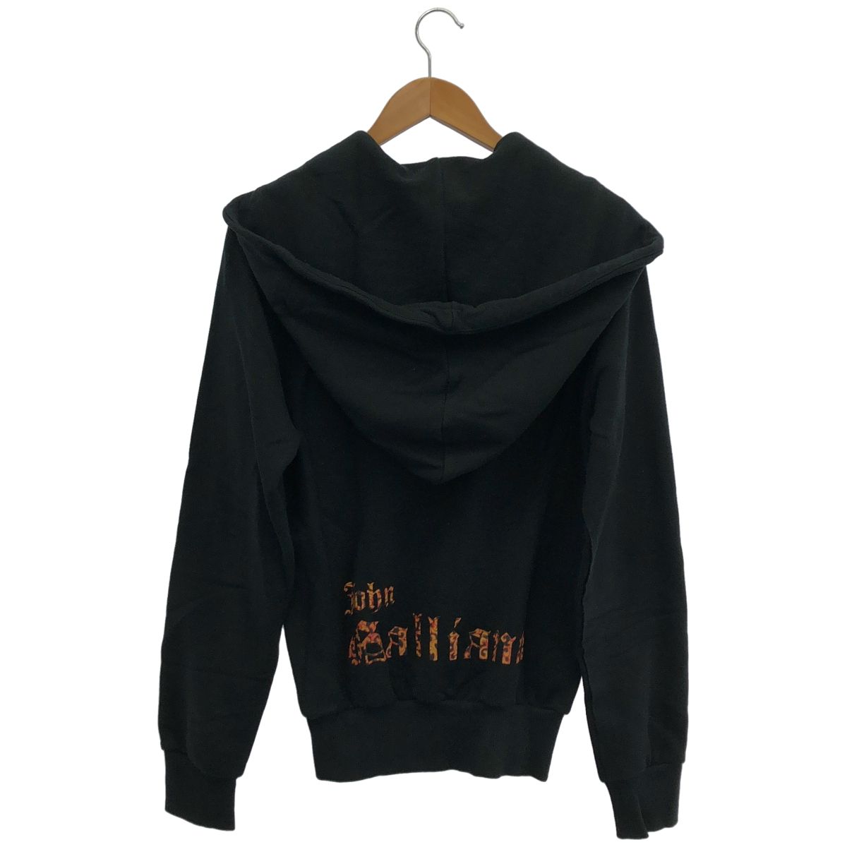 John Galliano パーカー ブラック JOHN GALLIANO ジョンガリアーノ AUV719S ブラック プリント ジップ