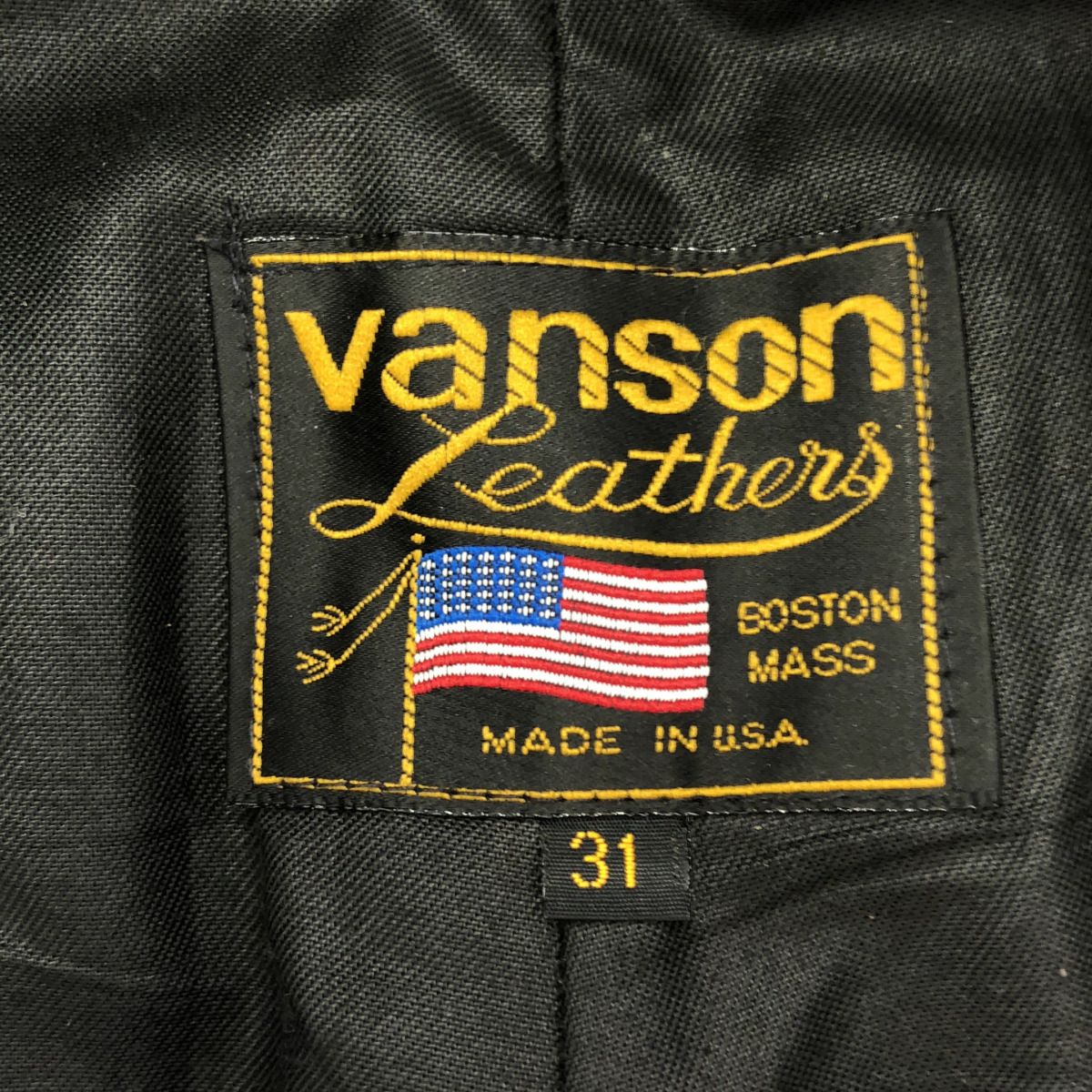 VANSON　バンソン　ブラック レザー パンツ　31