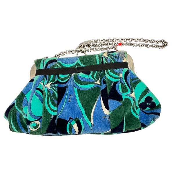 EMILIO PUCCI エミリオプッチ ミニハンドバッグ ポーチ 総柄 エミリオプッチ EMILIO PUCCI がま口 チェーン ミニバッグ 鞄 幾何学