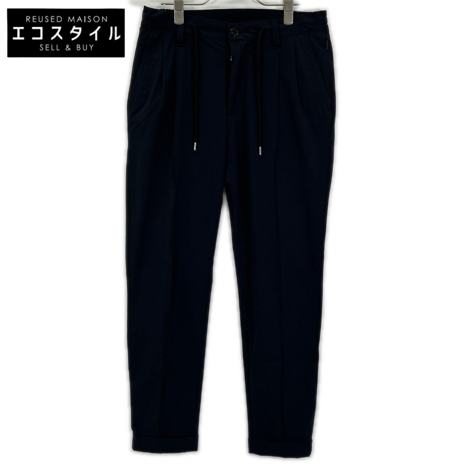 1piu1uguale3　ウノピゥウノウグァーレトレ　MRP656-NYU112 ブラック CREASE SLACKS パンツ　Ⅳ
