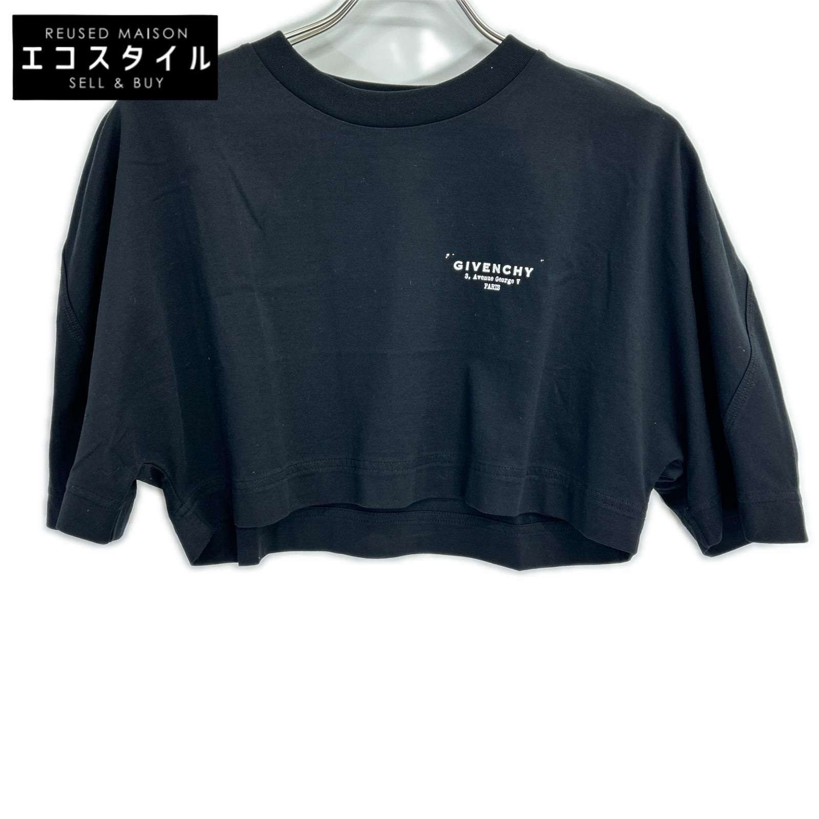 GIVENCHY　ジバンシー　BW70FKP75N 25AW ブラック クロップドロゴプリントTシャツ　S