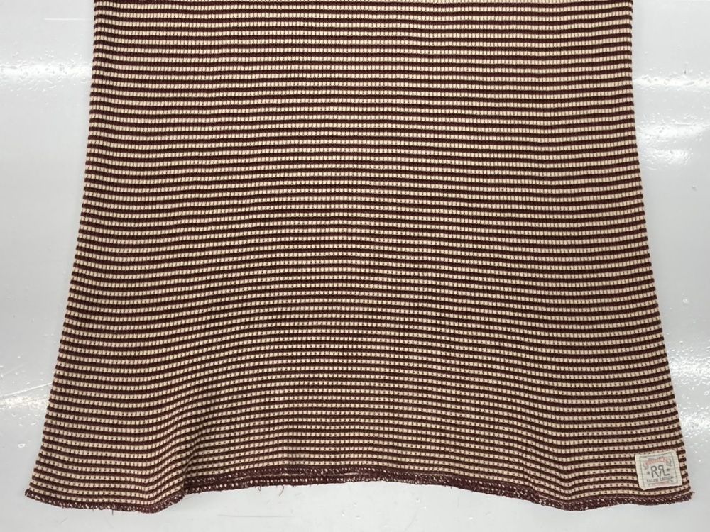 ダブルアールエル RRL 90s Waffle Border L/S T-Shirt ワッフル 
