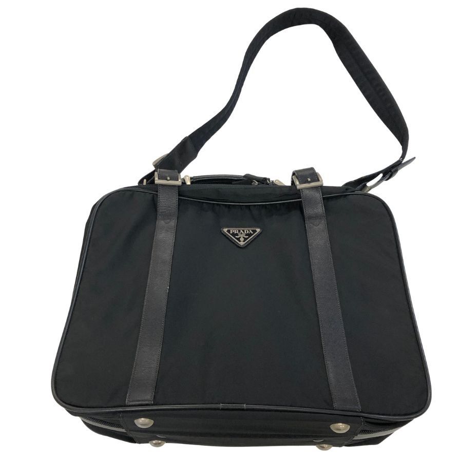 PRADA ブラック ナイロン ケース プラダ テスートナイロン 2WAY ガーメントケース ショルダー 三角ロゴ