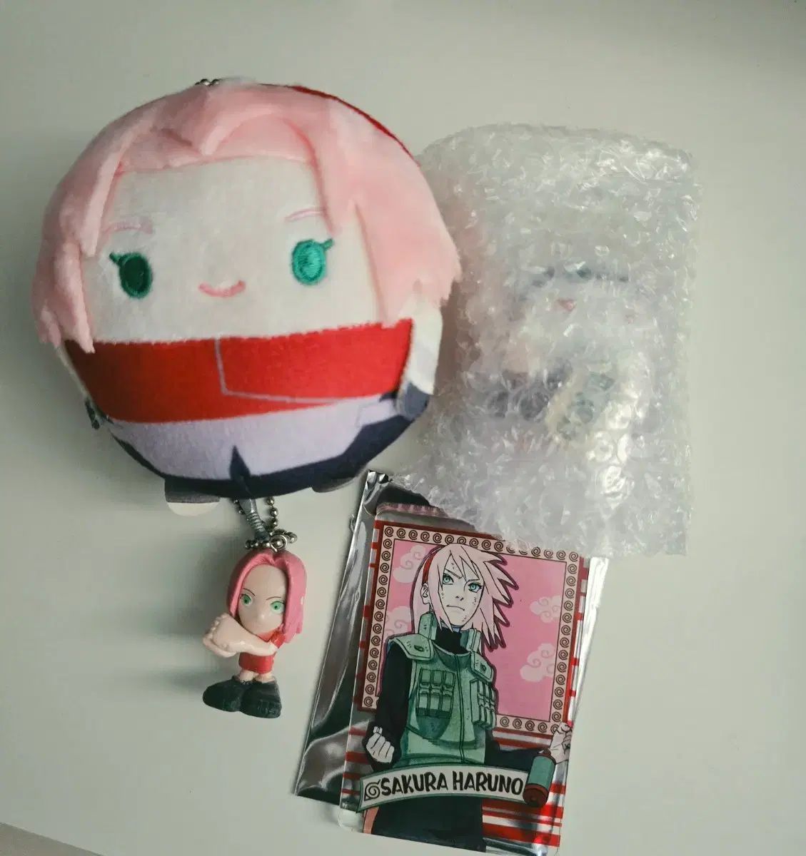 NARUTO Llavero clásico Sakura (SAKURA/Sakura Miyawaki) Tarjeta de estado Fuwakororin Lucky Cat