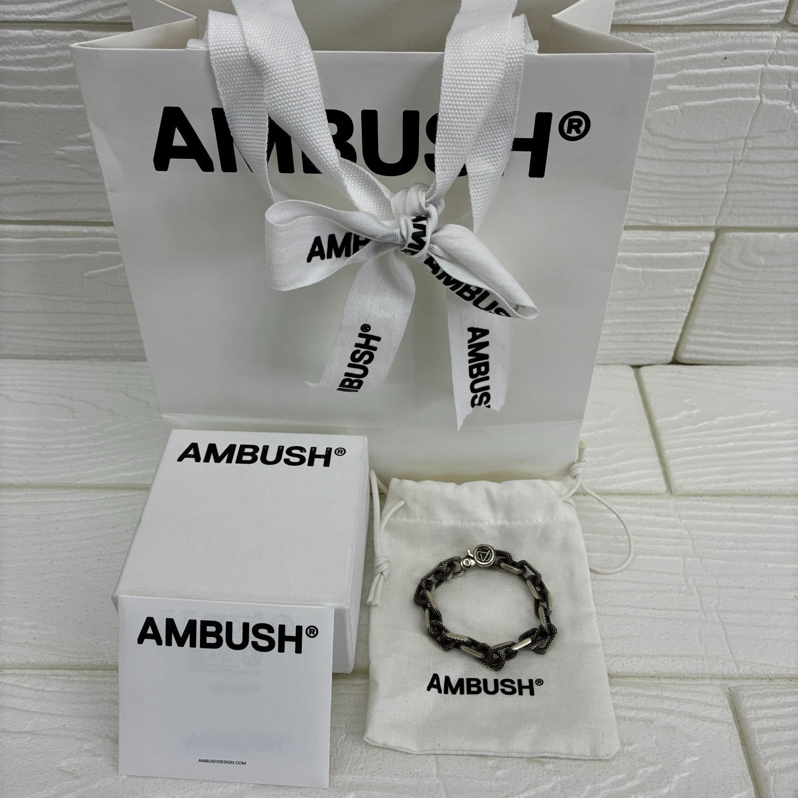 S1536 AMBUSH◎small textured chain ブレスレット SV925 アンブッシュ