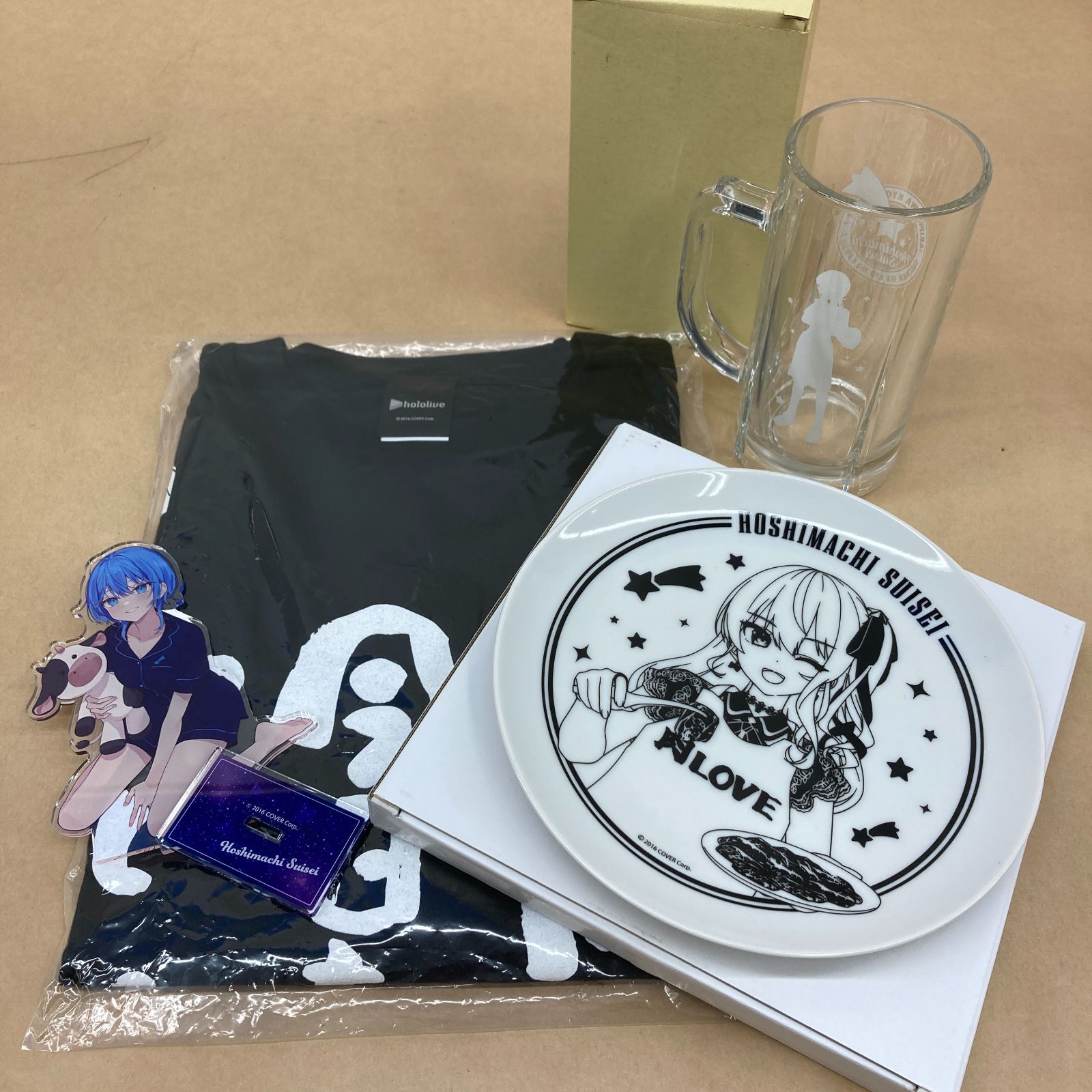 ホロライブ 牛角×星街すいせい Tシャツ/アクスタ/食器 グッズ 4点