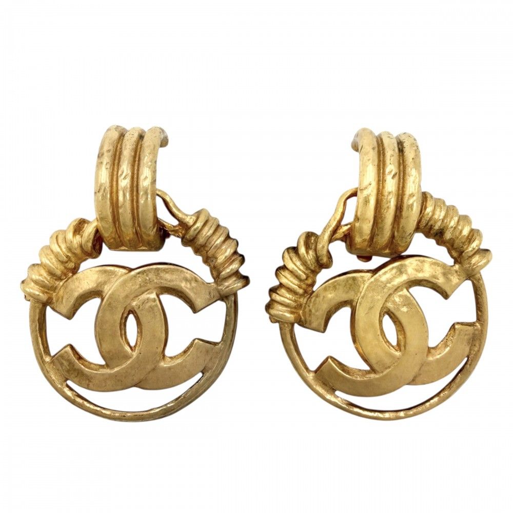 シャネル イヤリング レディース ココマーク アクセサリー ヴィンテージ ラウンド CHANEL GP 94P ゴールド 約32.4g 1994年【中古品】