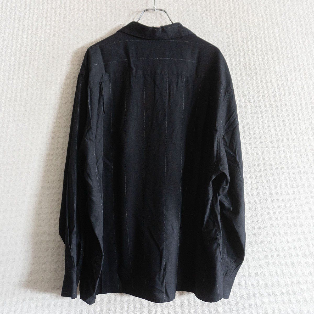 美品】WACKO MARIA【OPEN COLLAR SHIRT L/S ストライプ オープンカラー