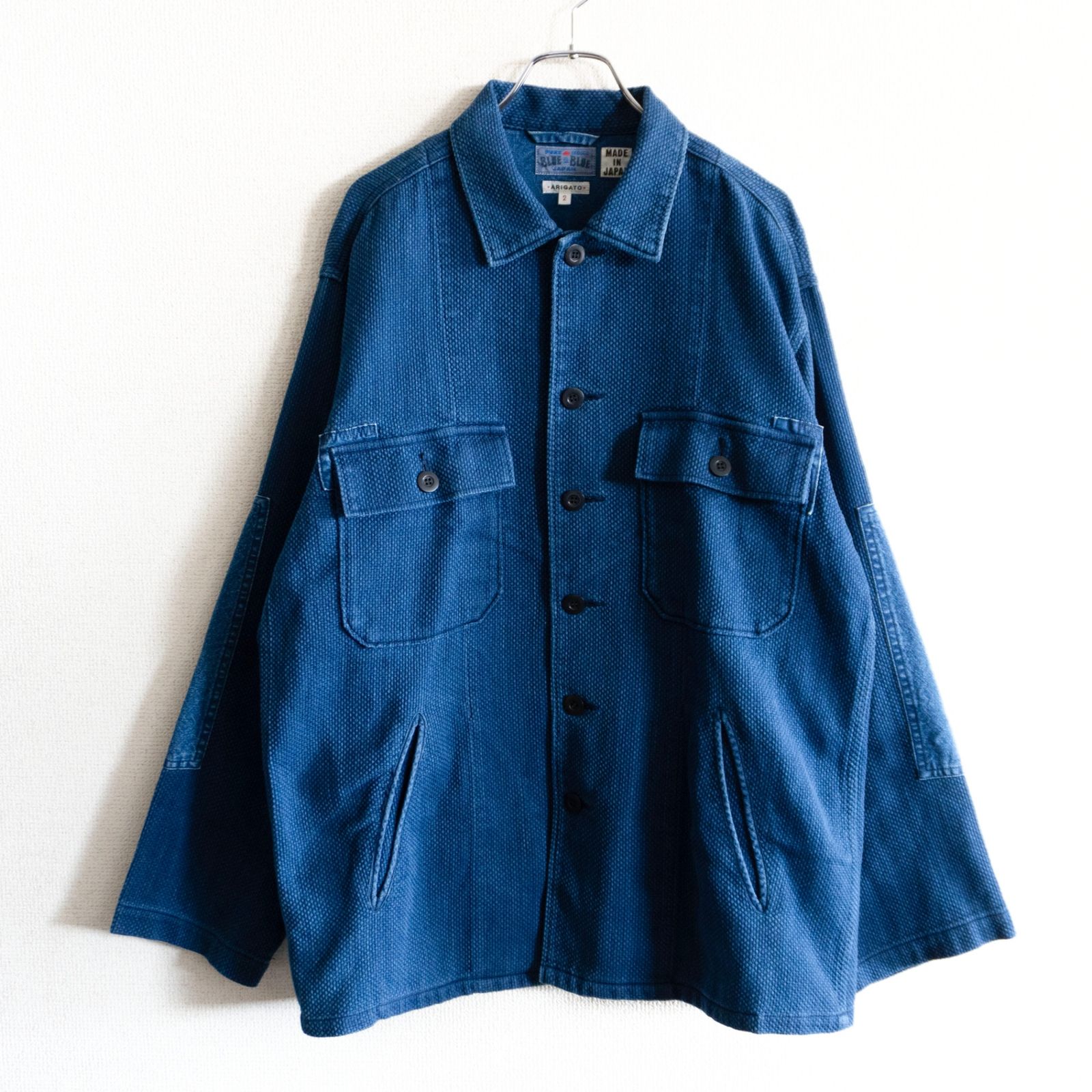 【美品】 BLUE BLUE JAPAN 【刺し子 ジャケット】2(M) ブルーブルージャパン インディゴ 26070460