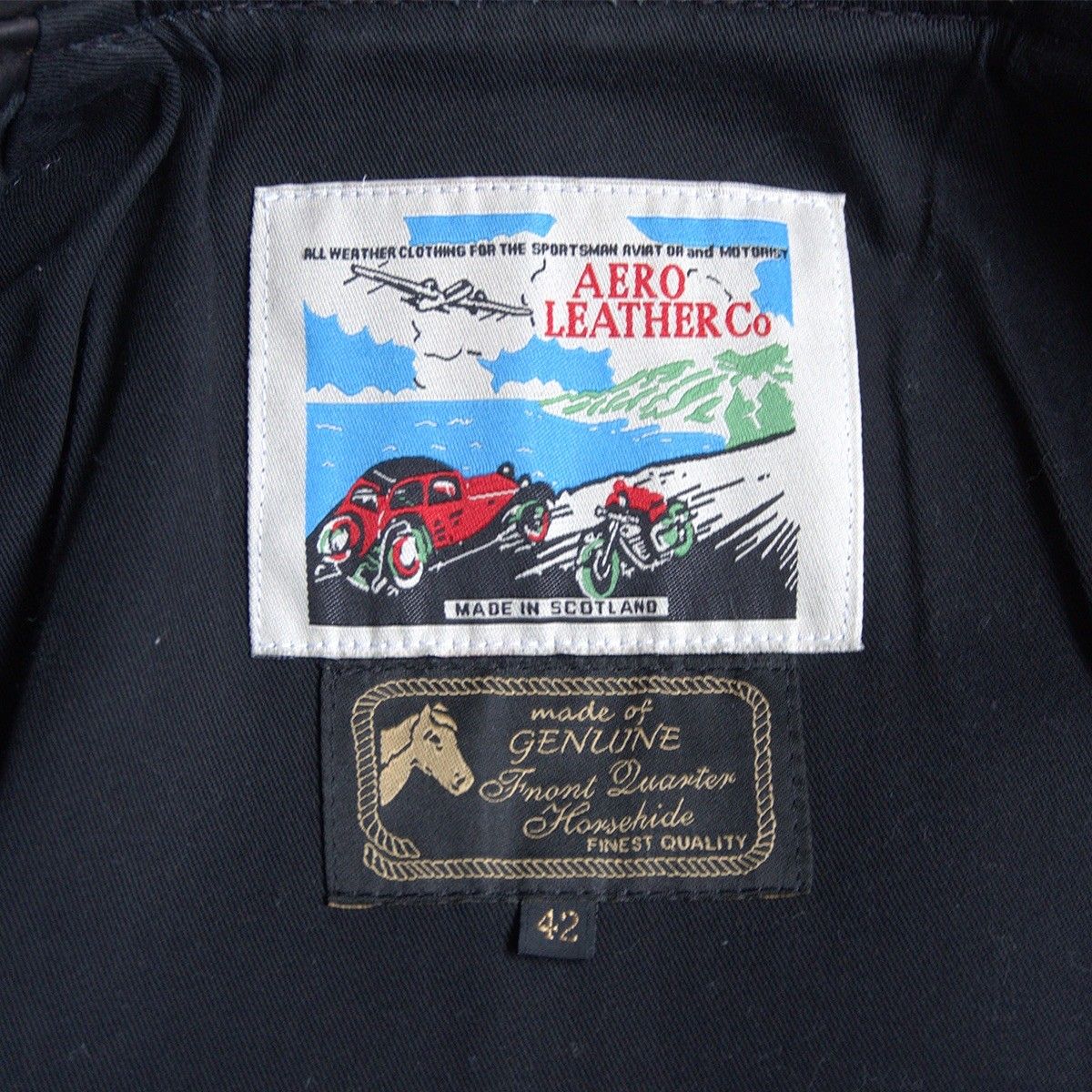 ビッグサイズ42/美品】AERO LEATHER【ハーフベルト ホースハイド