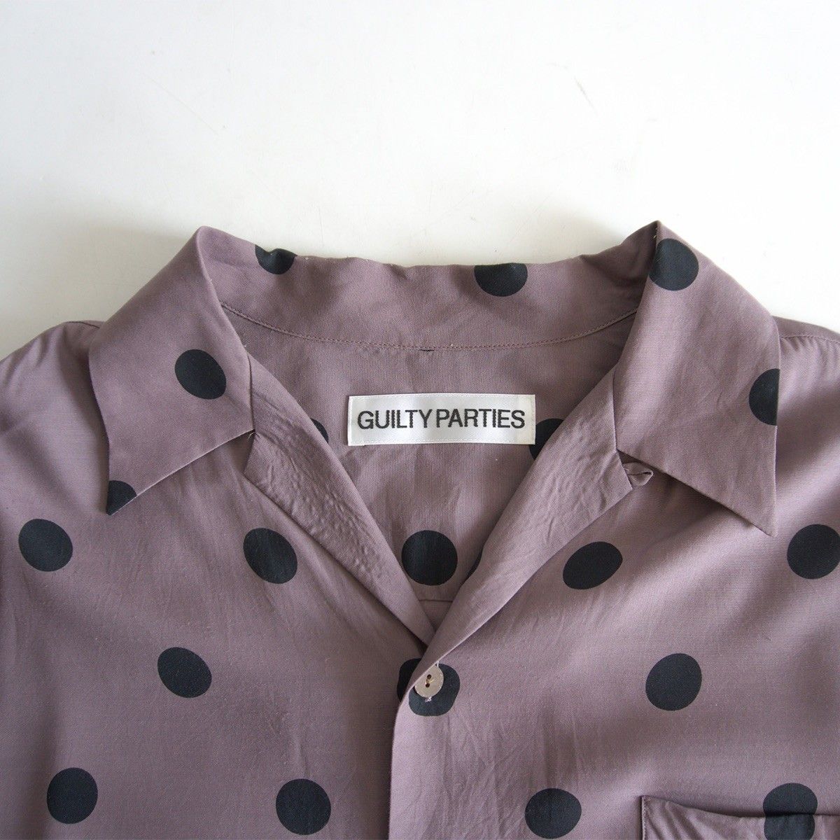 美品】WACKO MARIA【OPEN COLLAR SHIRT L/S ドット オープンカラー