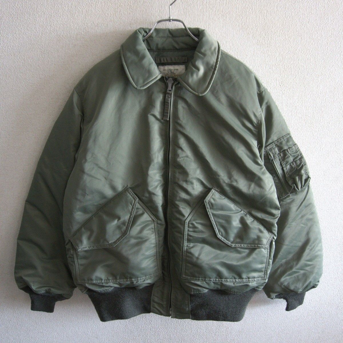 【美品】 BUZZ RICKSON’S【William Gibson CWU-45/P DOWN FILLED】 L セージグリーン フライトジャケット バズリクソンズ s2607087