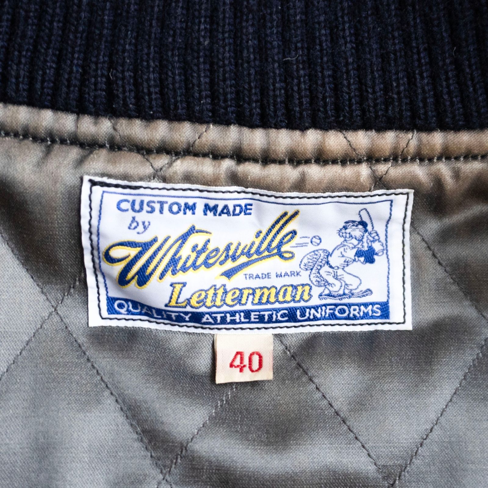 雰囲気抜群】WHITESVILLE【フルデコ レザースリーブ スタジャン】40