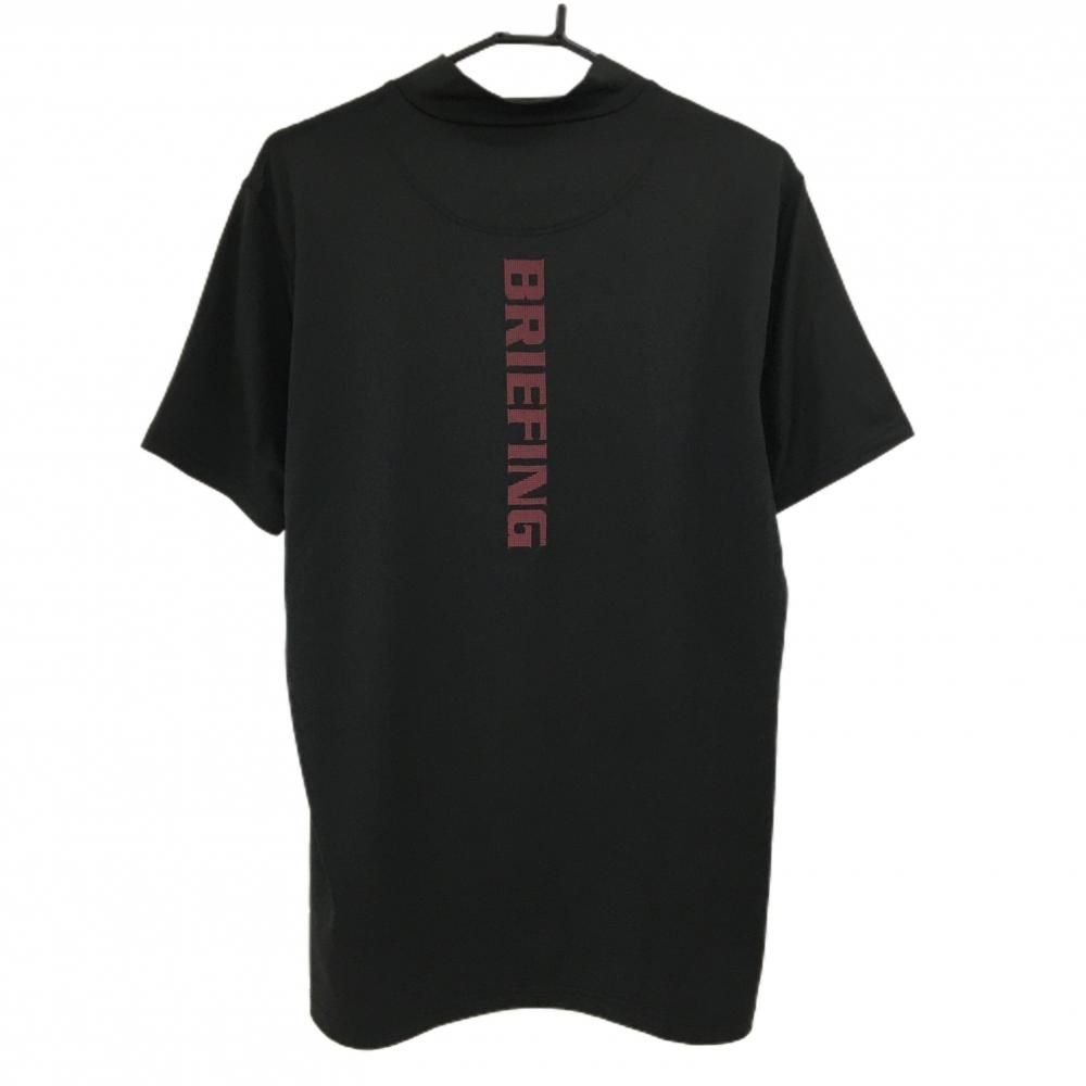 美品】ブリーフィング 半袖ハイネックシャツ 黒×レッド 胸・バックロゴ