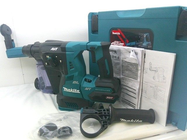 26g-819x【中古】makita ﾏｷﾀ　40Vmax　28mm　充電式ﾊﾝﾏﾄﾞﾘﾙ　HR001G　集じんｼｽﾃﾑ　DX12　ｹｰｽ