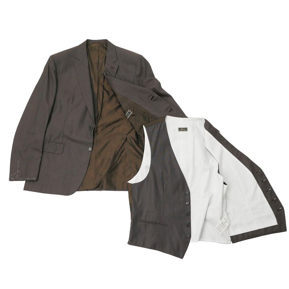 【美品】定価60万　Brioni イタリア製　ジャケットスーツ　M〜Lサイズ □未使用品□Brioni ブリオーニ スリーピーススーツ サイズジャケット