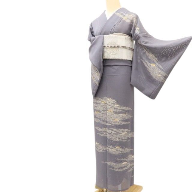 百華❀Y5365◆美品 夏着物 一つ紋 絽 波頭 正絹 手縫い仕立て 訪問着 百華❀Y5365◆美品 夏着物 一つ紋 絽 波頭 正絹 手縫い仕立て 訪問着