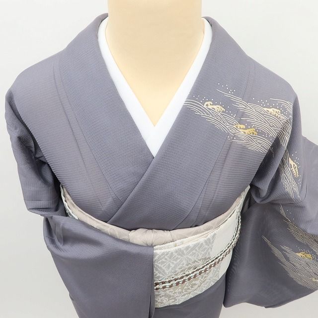 百華❀Y5365◆美品 夏着物 一つ紋 絽 波頭 正絹 手縫い仕立て 訪問着 百華❀Y5365◆美品 夏着物 一つ紋 絽 波頭 正絹 手縫い仕立て 訪問着