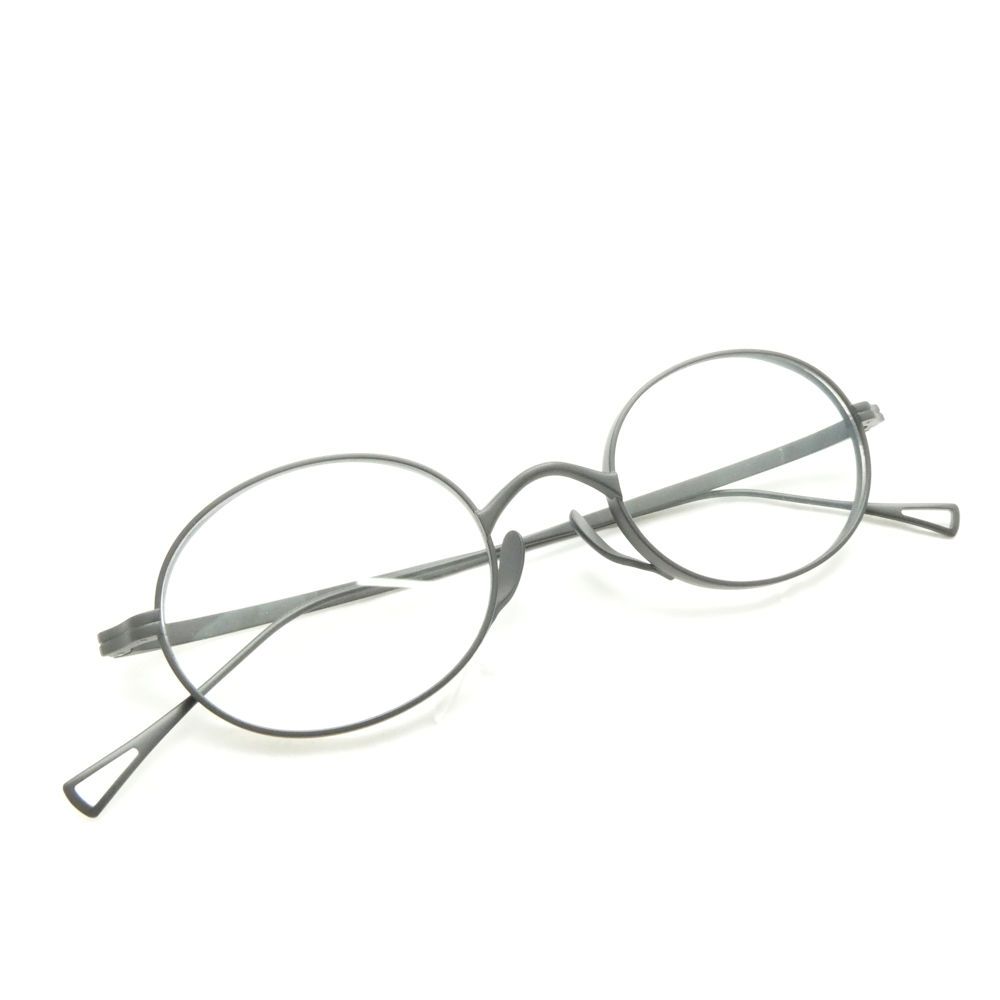 美品 KameManNEN カメマンネン KMN9918 眼鏡 48□22-145 オーバルフレーム MBK マットブラック 度なし AD2328