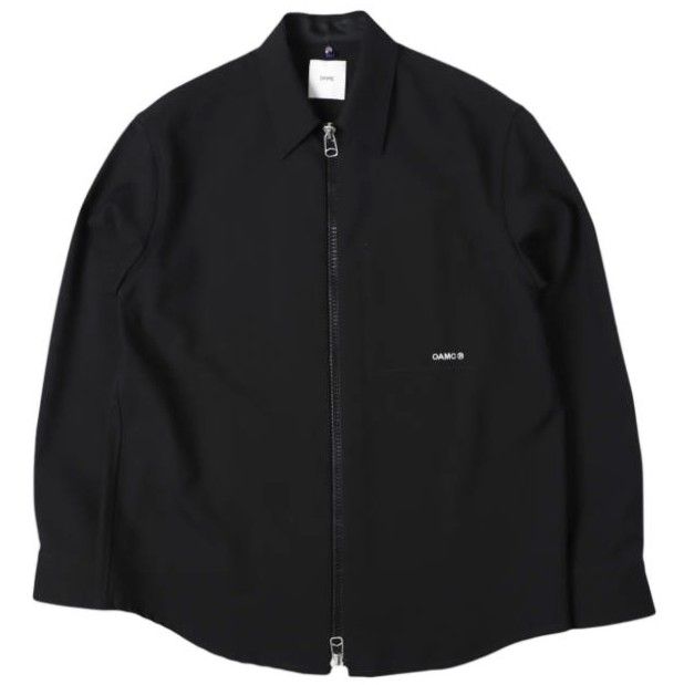 OAMC オーエーエムシー 23AW イタリア製 Ian Shirt トロピカルウール ジップアップシャツ ジャケット 23A28OAU58 LANOA028 L BLACK トップス【中古】【OAMC】 OAMC オーエーエムシー 23AW イタリア製 Ian Shirt トロピカルウール
