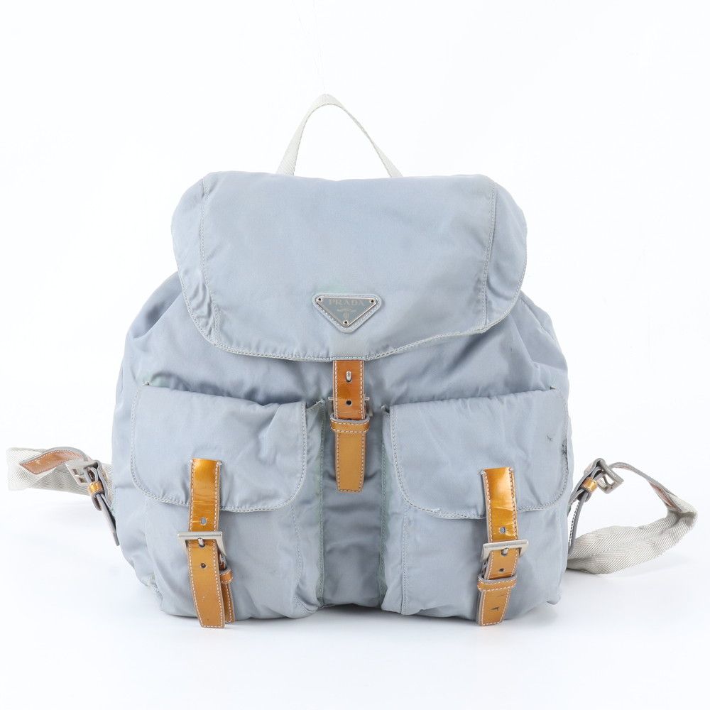 美品 プラダ テスート ナイロン トライアングルロゴ レザー リュック 