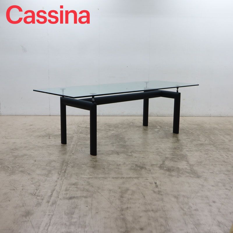 展示品 Cassina カッシーナ 6 TABLE TUBE D’AVION LC6 ダイニングテーブル ガラス ル・コルビュジエ ピエール・ジャンヌレ 130万