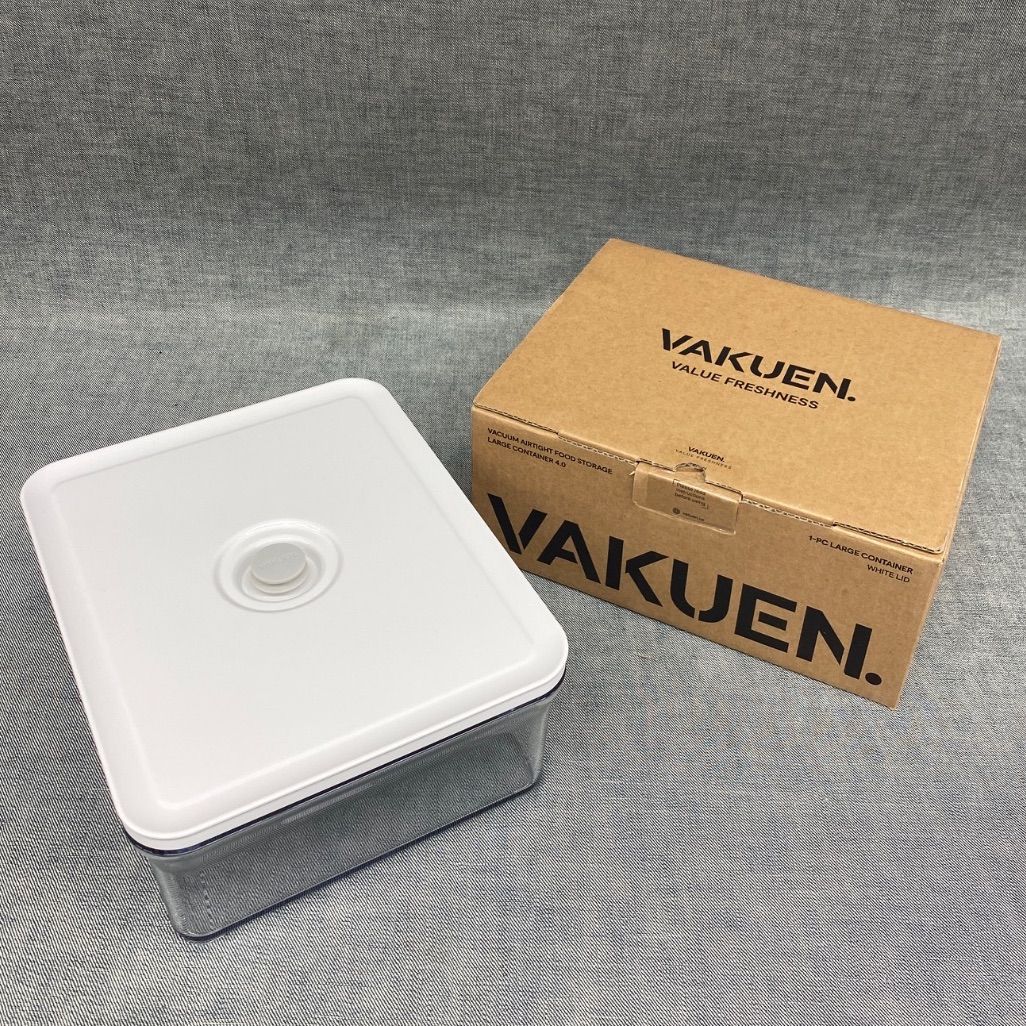 プレミアム 真空 密閉 大型食品保存容器 VAKUEN. 4000ml ホワイト