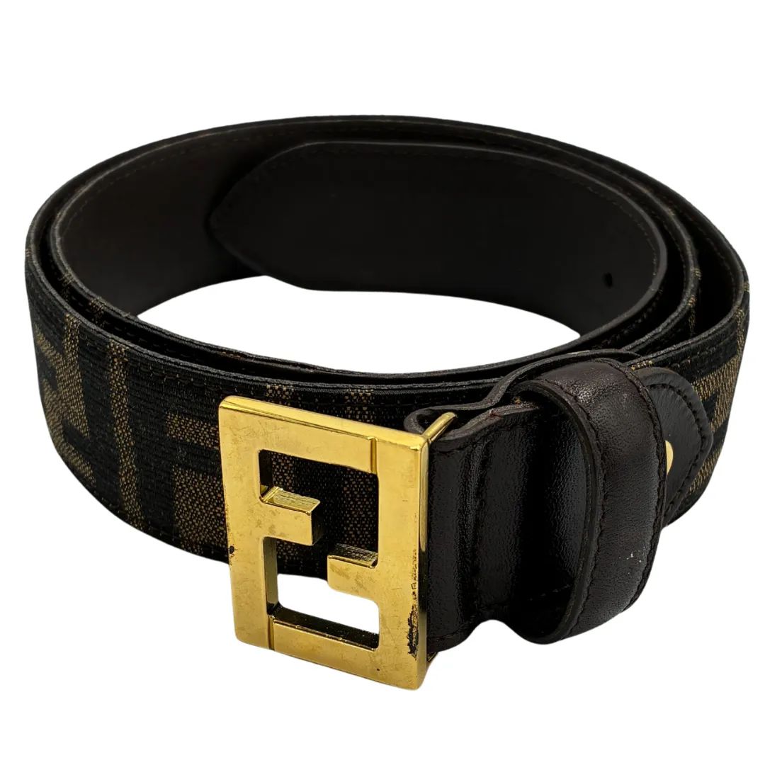 FENDI フェンディ ベルト ズッカ柄 FFバックル キャンバス - メルカリ