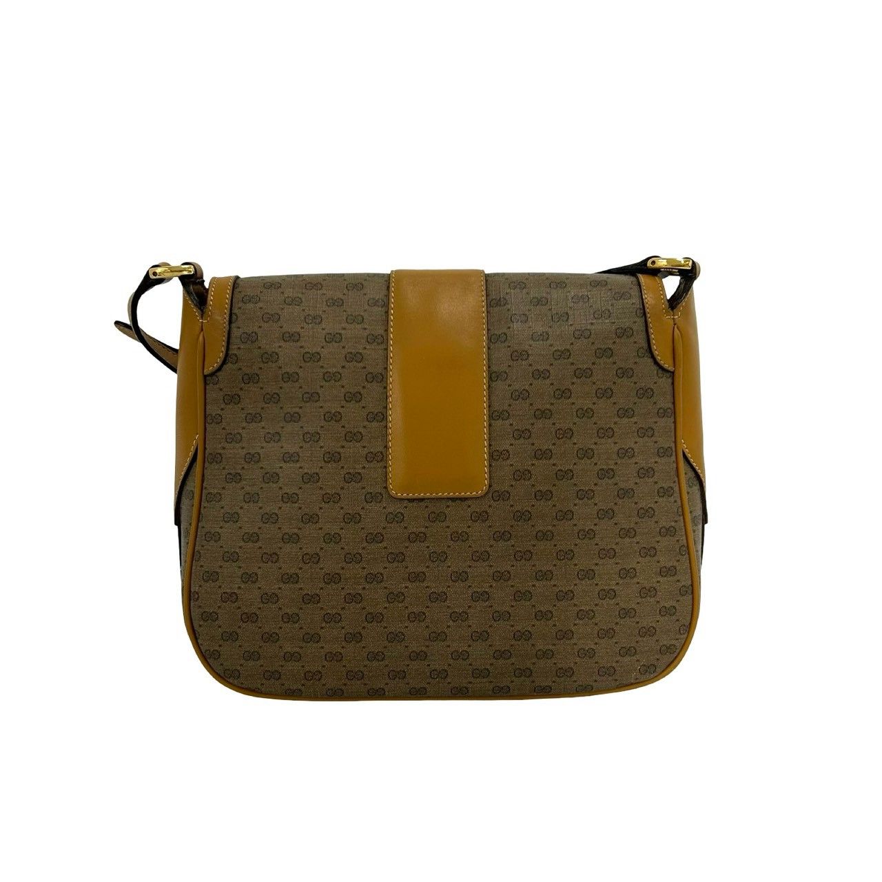 極 美品 GUCCI グッチ オールドグッチ マイクロGG ロゴ 金具 レザー 本