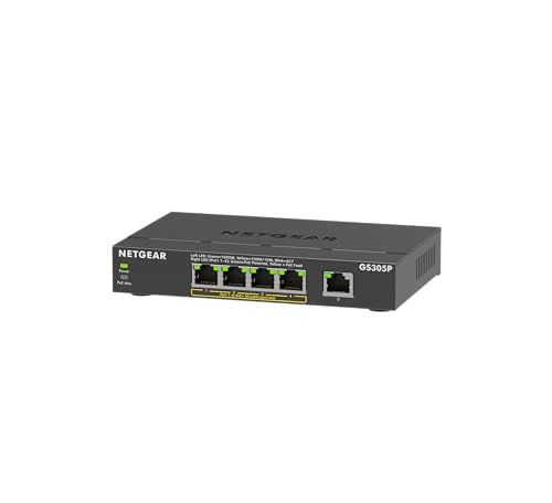 【正規品】ネットギア NETGEAR スイッチングハブ 5ポート 1G PoE+ (63W) 金属筐体 静音ファンレス メーカー3年保証 アンマネージスイッチ GS305P-300JPS★m