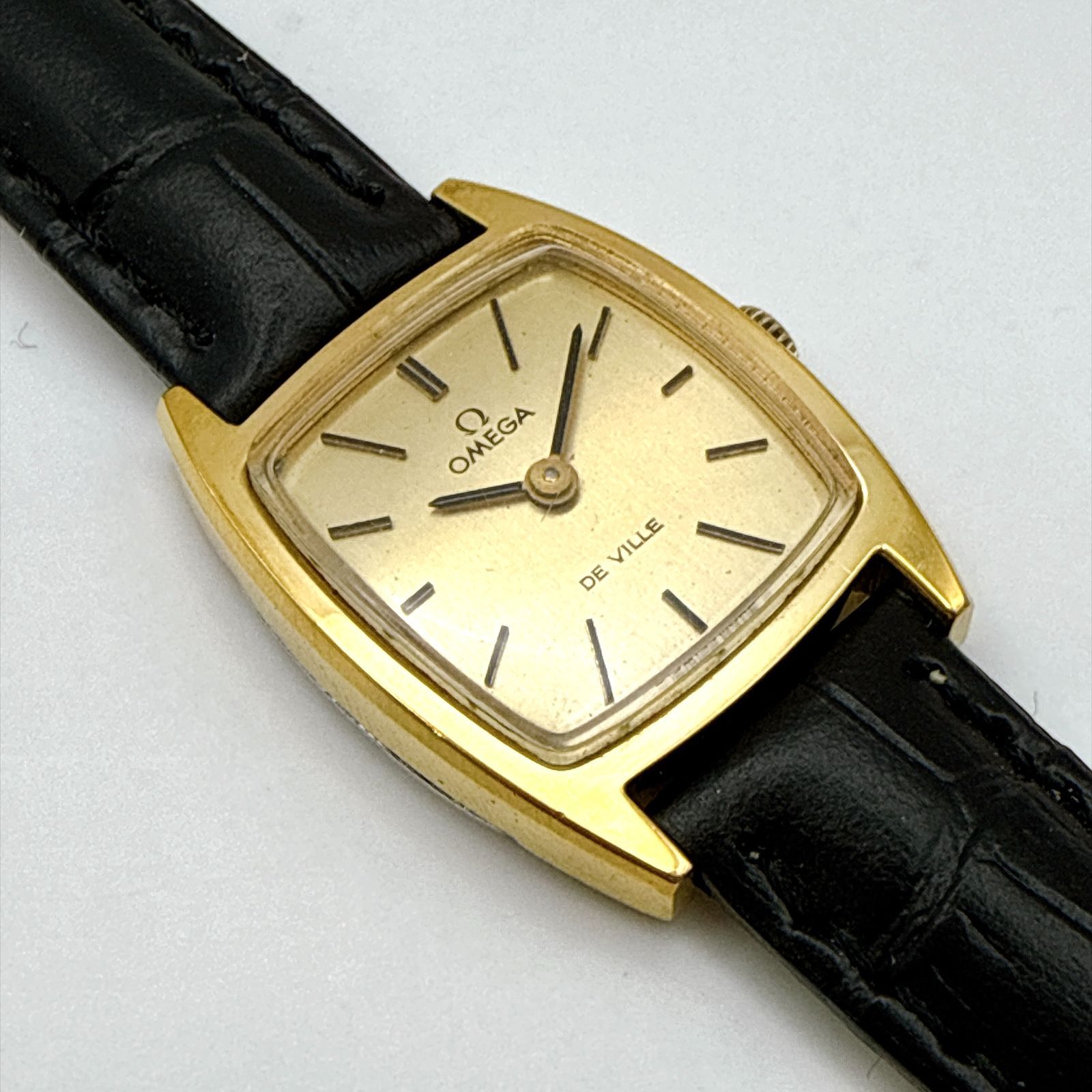 A157【稼働・極美品・アンティーク・純正尾錠・新品ベルト】 OMEGA DE