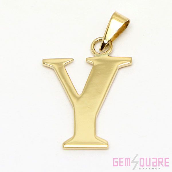 K18YG Yモチーフ ネックレストップ ペンダントヘッド イニシャル 0.48g 仕上げ済