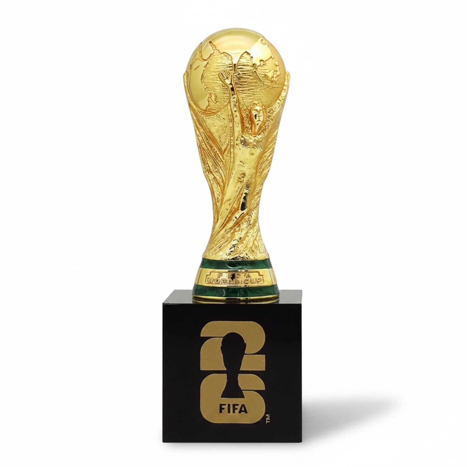 公式FIFAワールドカップ2026エディション - 4インチ3Dトロフィー ベース付きアクリルベース - 永遠のコレクターズアイテム プレミアム亜鉛合金 - FIFAワールドカップトロフィーレプリカ デスク、マンケーブ、サッカー記念品に最適