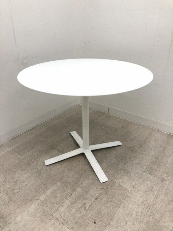 【中古品】IXC.(イクスシー) FLOWシリーズ 丸テーブル ホワイト