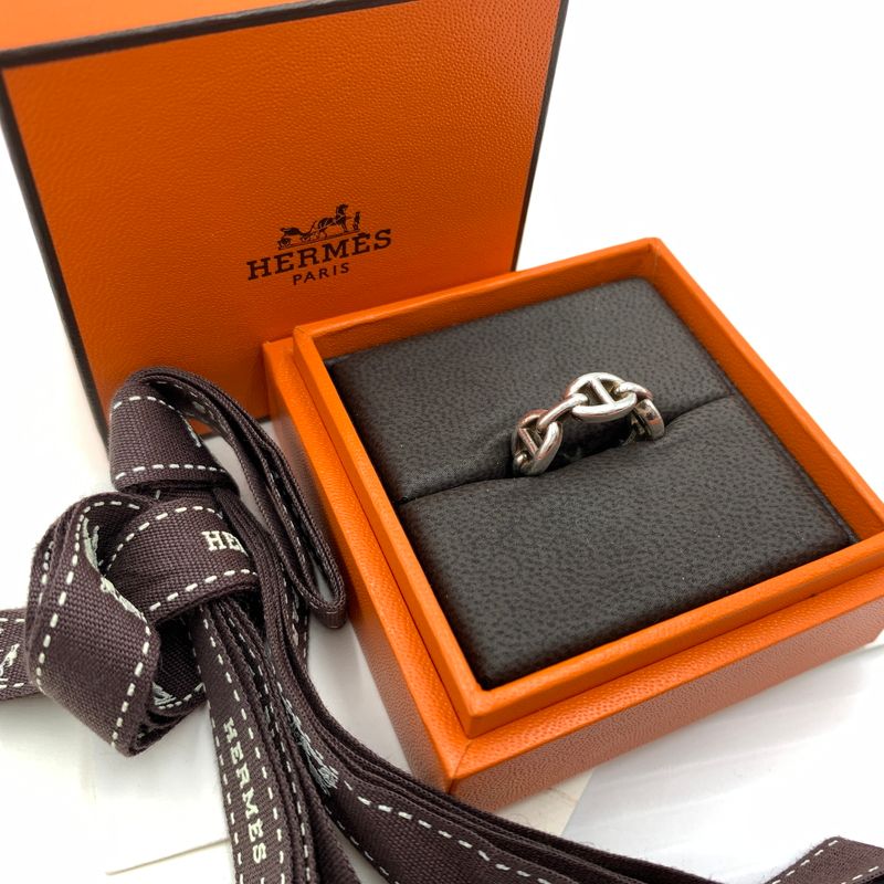 【中古品】 HERMES エルメス シェーヌダンクルアンシェネ リング PM 指輪 Ag925 【182-260727-ko-12-tei】
