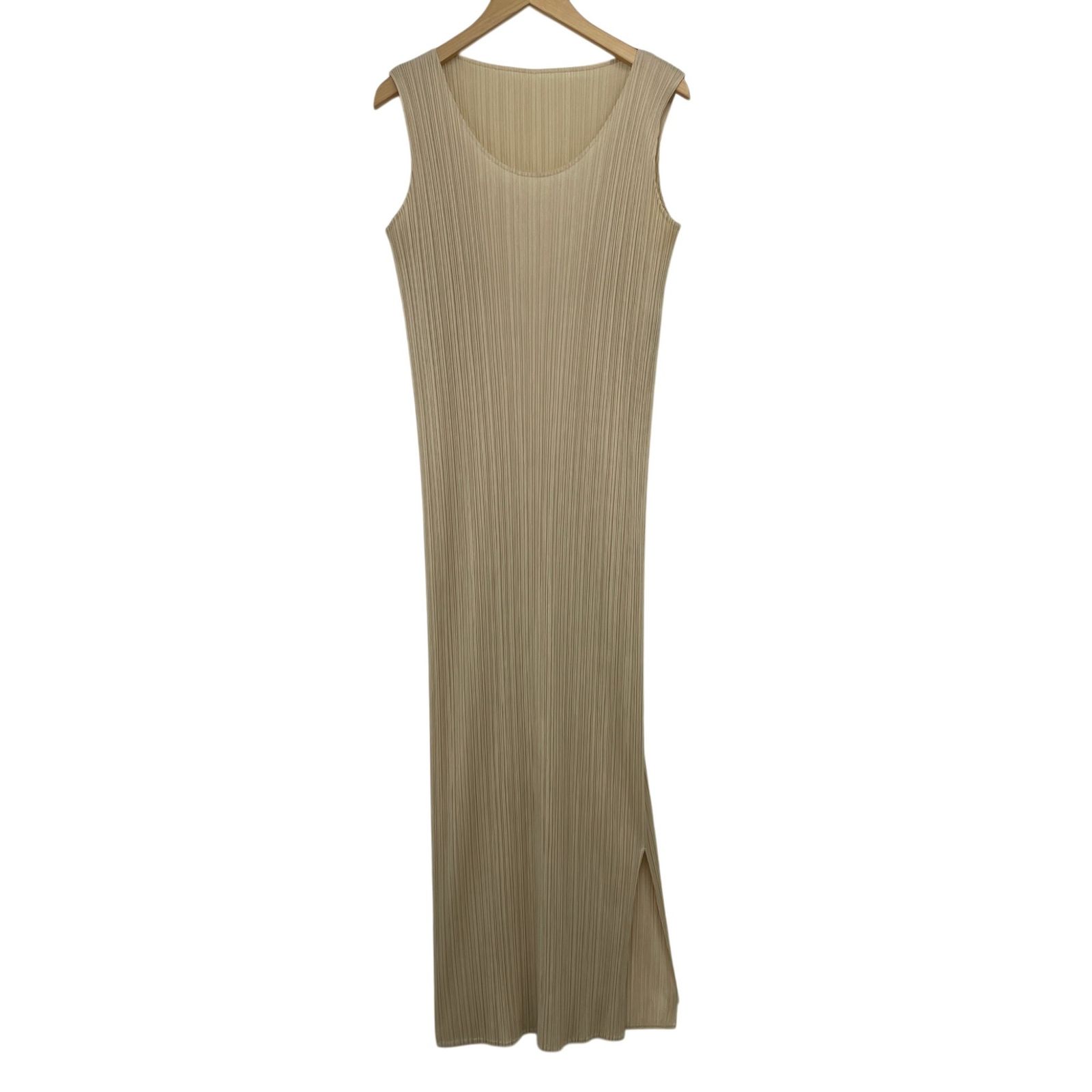 PLEATS PLEASE ISSEY MIYAKE/プリーツプリーズイッセイミヤケ/ノースリーブワンピース/サイズ４/レディース/ベージュ/RS2360