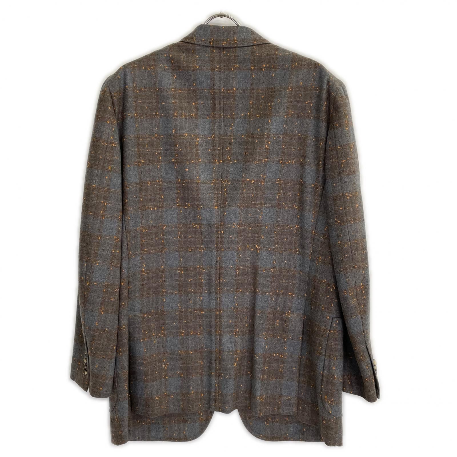 【中古】イザイア ISAIA CORTINA ウール バーズアイチェック テーラードジャケット【サイズ48】【メンズ】 ISAIA イザイア グレー C31GSI/000 CORTINA ウール 3B段返り ドット