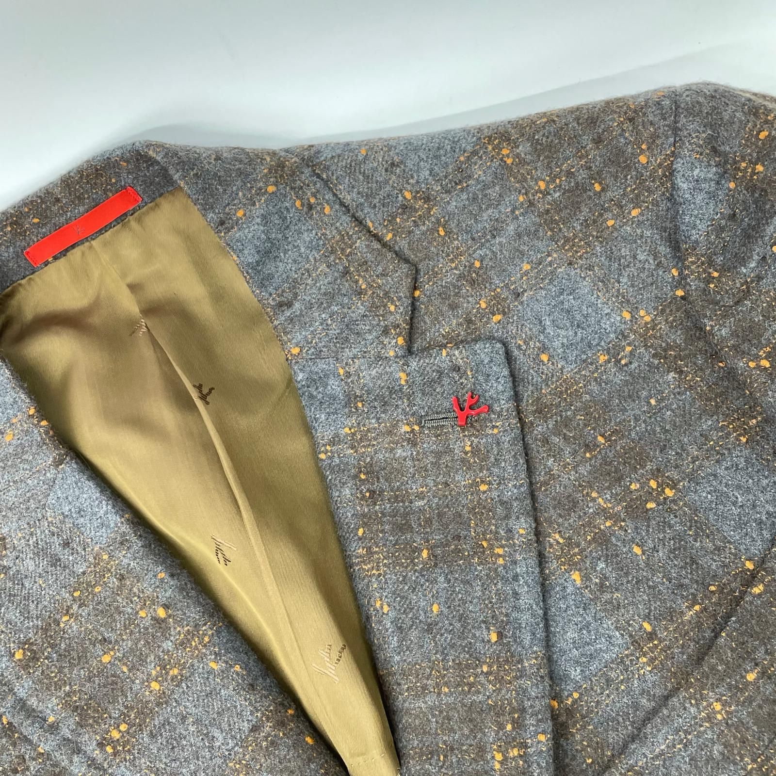 ISAIA イザイア グレー C31GSI/000 CORTINA ウール 3B段返り ドット