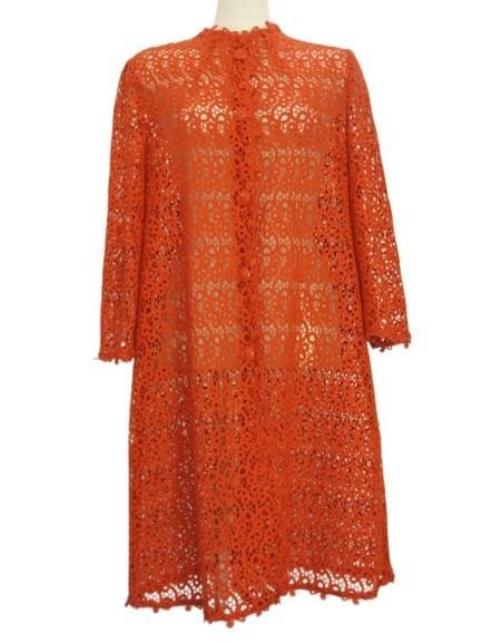 ミス アシダ miss ashida エンブロイダリー レース ロングコート TALL11 オレンジ 上着 アウター トップス