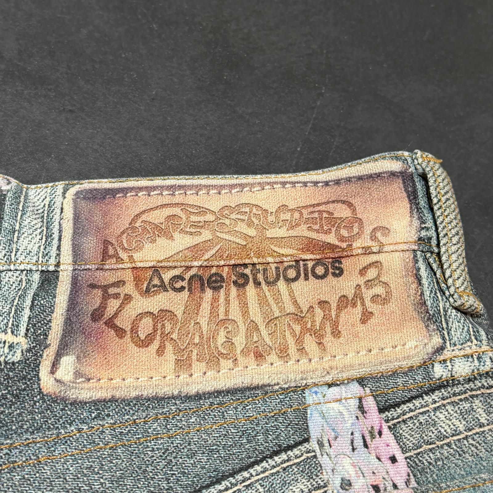 ACNE STUDIOS トロンプルイユ ハーフデニムパンツ チェーン装飾