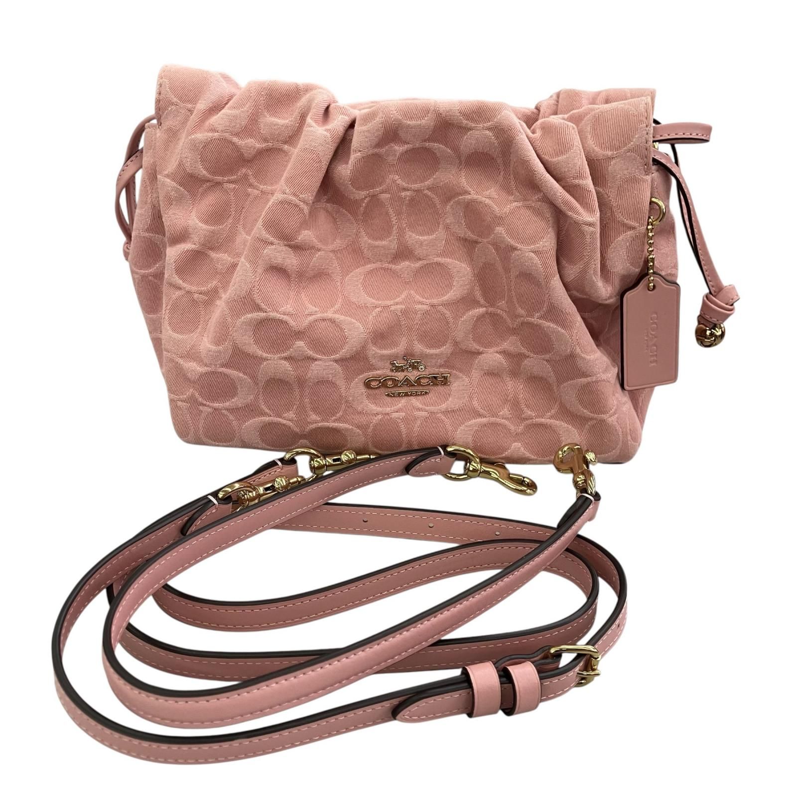 186005 COACH コーチ ショルダーバッグ ピンク フェイ ドロー 